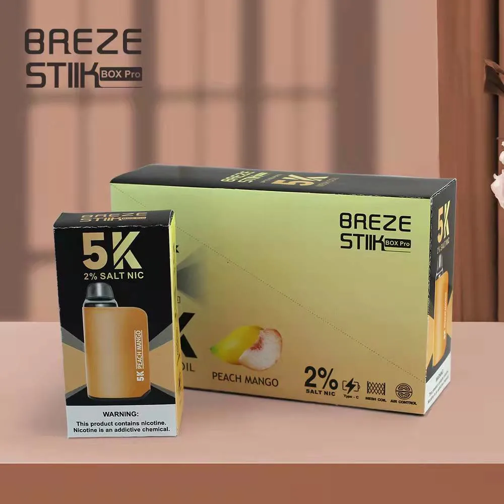 Breze Stick PRO Max 5000 Puffs Vapor Square Vape Disposable E Cigarette Pen 12ml Pod 950mAh Rechargeable 8 Colors Vape