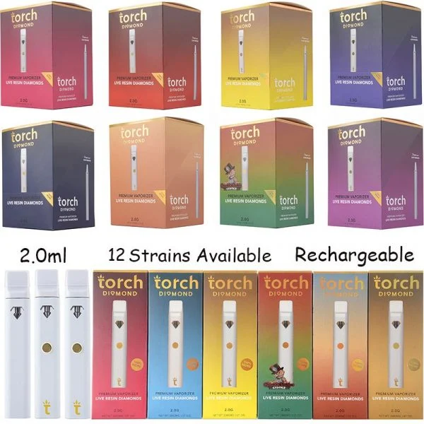 Wholesale E Cigarettes Rechargeable Disposable Pens Type C 2ml Disposable Vape Pen Device Thick Oil Torch Diamond Vapes