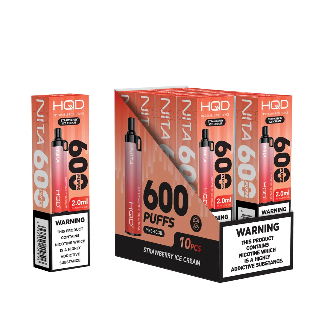 Hqd 600 Puffs Amazing Disposable Vape Nita with Strawberry Ice Cream Flavor