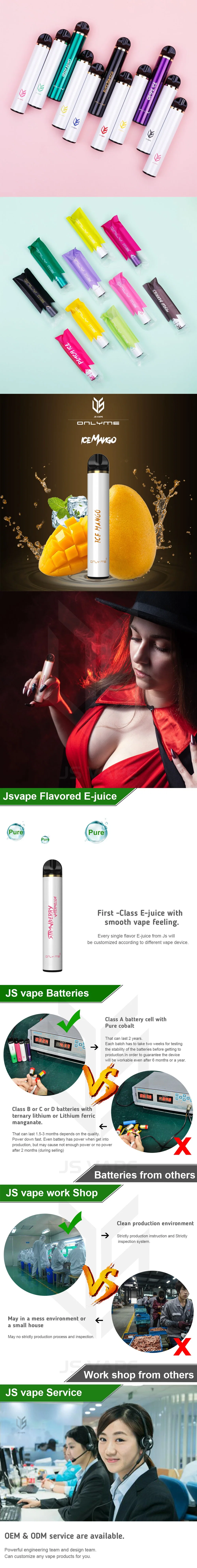 Js Vape Only Me 1800 Puffs Disposable Vape Flavor Taro Ice Cream