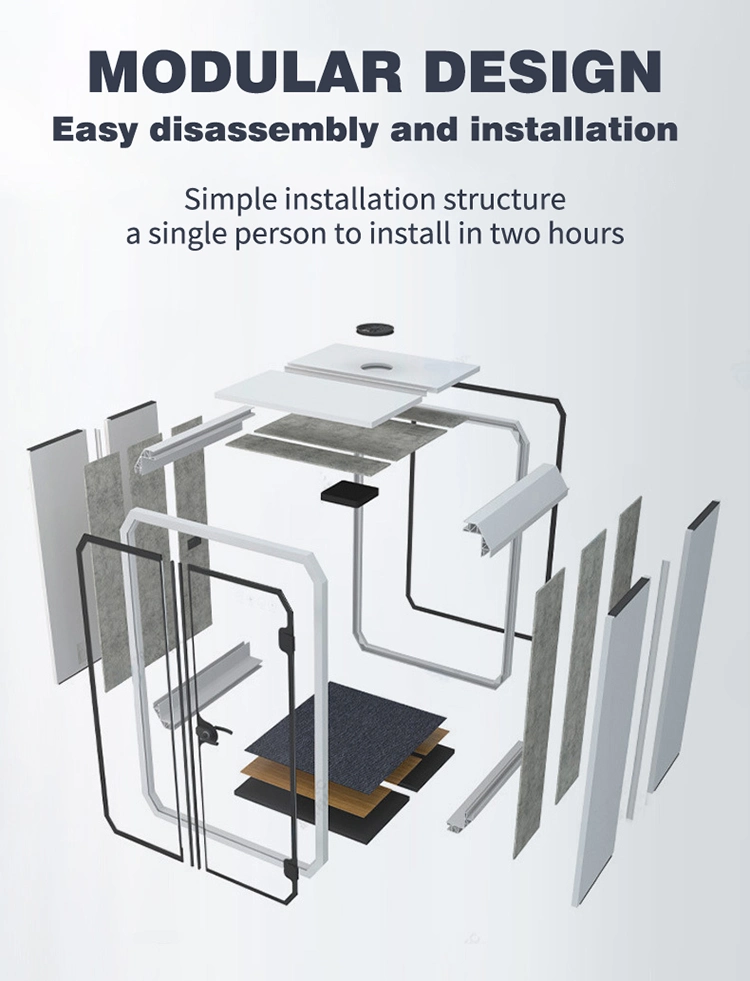 Hot Sale Office Furniture Meeting Acoustic Soundproof Phone Booth Privacy Pod Transparent Home Office Pod