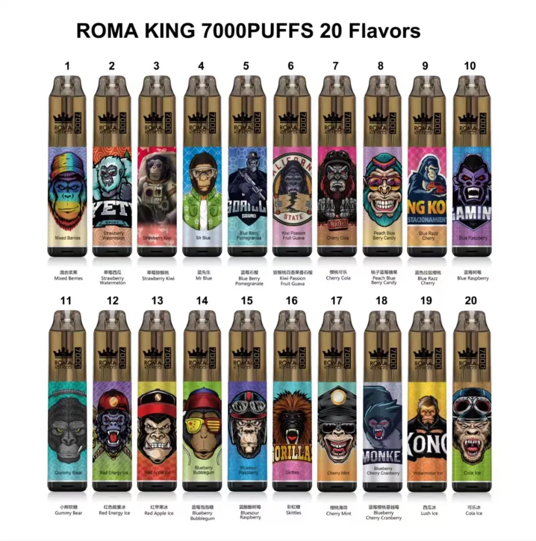 Original Roma King 7000puffs 20 Fiavors Puffs Disposable Vapes Pen Alibaba Shopping Puff 7K Distributors E Cigarette Wholesale Vape