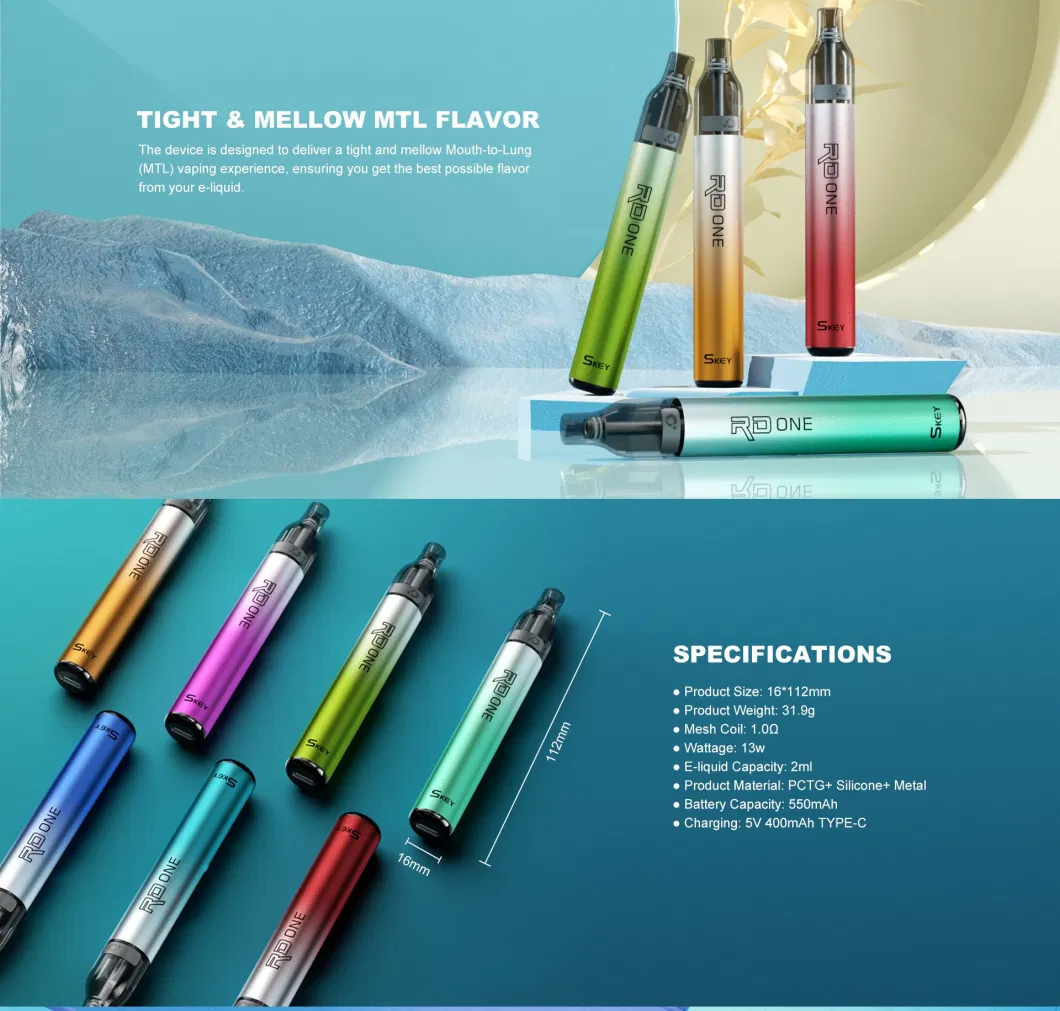 Europe Vape Wholesale Disposable Vape Portable Disposable Vaporizer Slim Vapes Pocket E Cigarette Lighting Vape Pen Skey Rd One Aspire R1 Plus