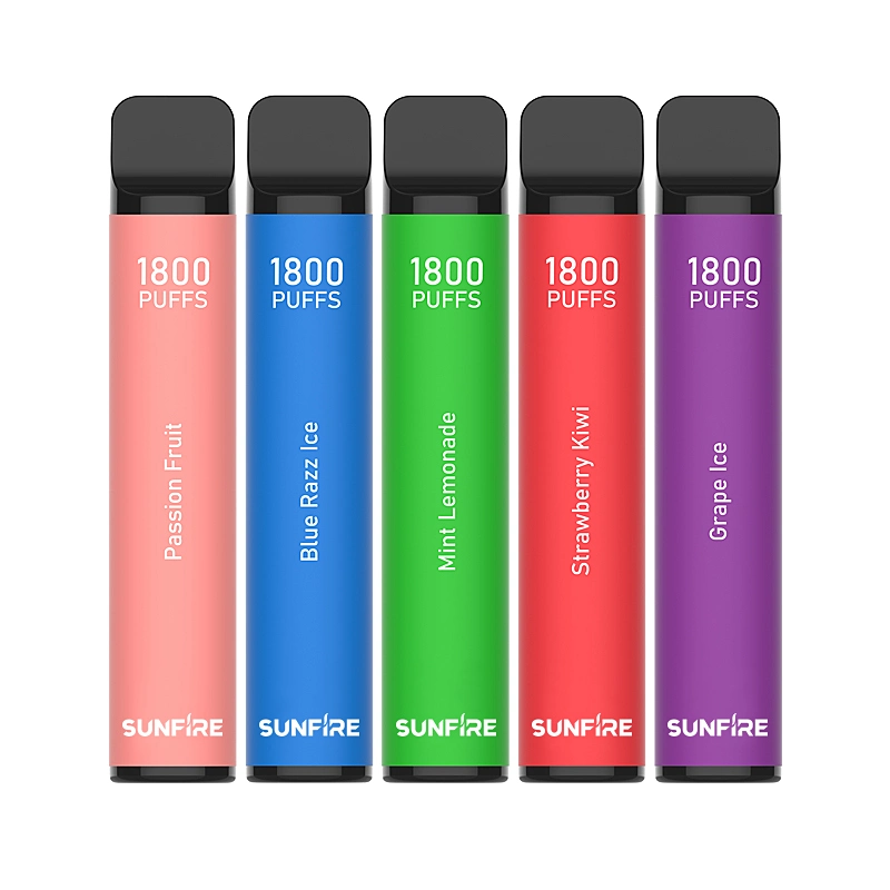 Factory Wholesale Sunfire Brand 1800 Puffs 550mAh Rechargeable Disposable One Time Vape