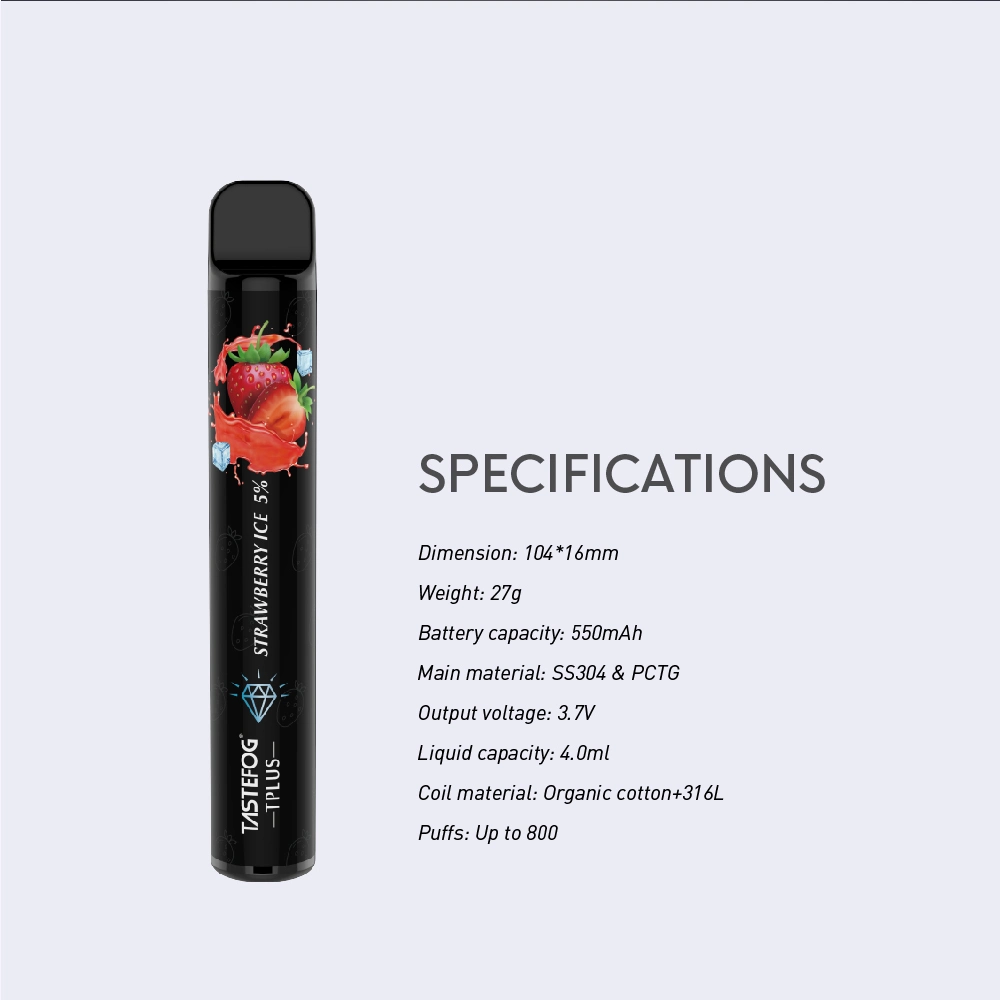 Tpd Version E Cigarette Tplus 800 Puff Disposable Vape 3ml E-Liquid 20mg Nicotine Vapes