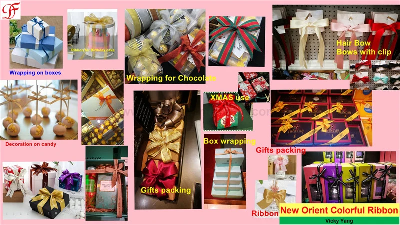 Christmas Satin Edge Organza Satin Grosgrain Hemp Gingham Taffeta Ribbon Sheer Metallic Ribbon Hair Bow for Gifts/Present Box Packing/Bows/Garments/Decoration