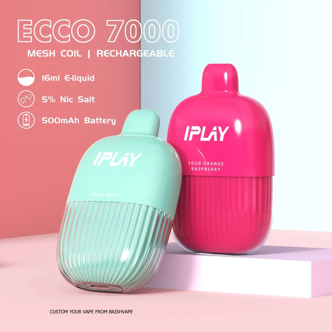 Zbood Private label RGB Hello Cartoon Ske Hyperbar Pod Iplay Ecco 7000 Puff Disposable Vape