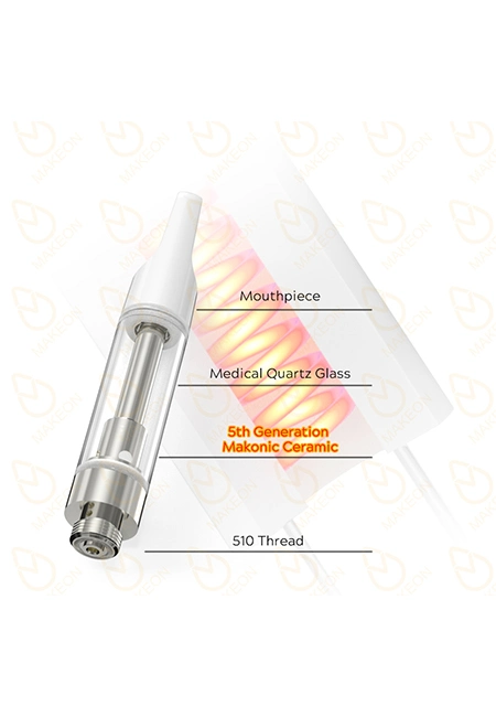 Empty E-Cigarette Atomizer 510 Cartridges 0.5/0.8/1.0ml OEM Ceramic Mouthpiece Glass Tank