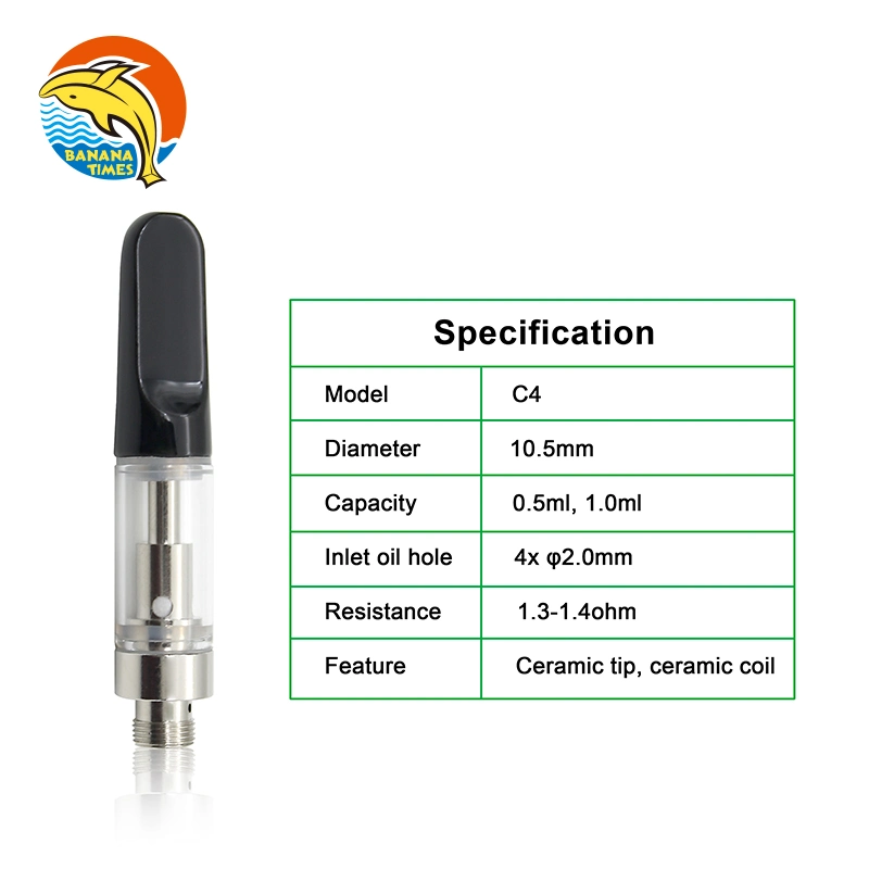 Reliable Quality Bananatimes 0.5ml Full Ceramic Structure Oil Vape Cartridge