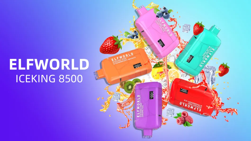 Elfworld Iceking 8500 Hot Selling Smart LED Display Multi Pure Taste Flavors High Quality Orion 17ml E-Juice Big Smoke Vape Dazzle 7500 Puff Bar Disposable