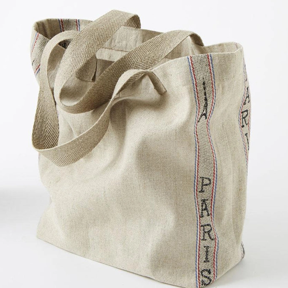 Sustainable Biodegradable Natural Fiber Fabric Cotton Recycled Linen Jute Hemp Tote Bag