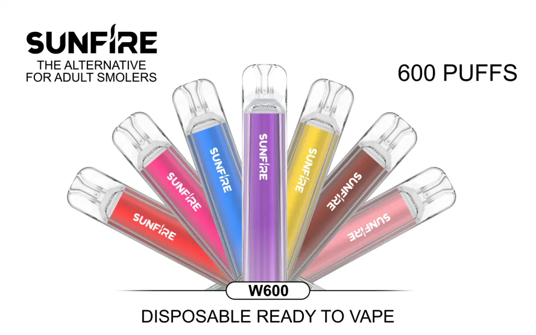 Sunfire OEM/ODM Top 600 Puff Crystal Disposable Vape Pen E Hookah Charger 1800 2500 Vaper Electronic Cigarette Pod Custom Vaporizer Pen Aroma Kin Smoking Vapes