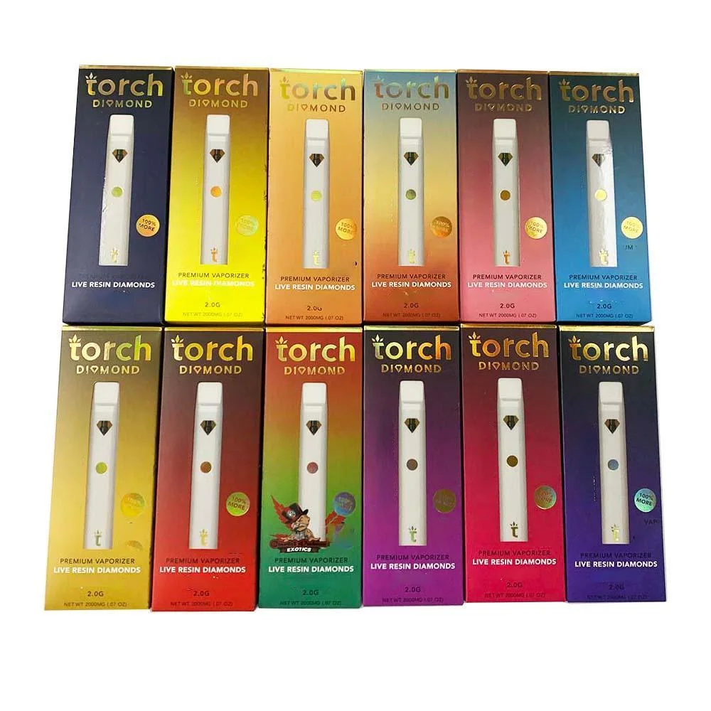 Torch Diamond Live Resin 2.0ml Pods 280mAh Rechargeable Cartridges Battery Empty Thick Oil Disposable Vapes