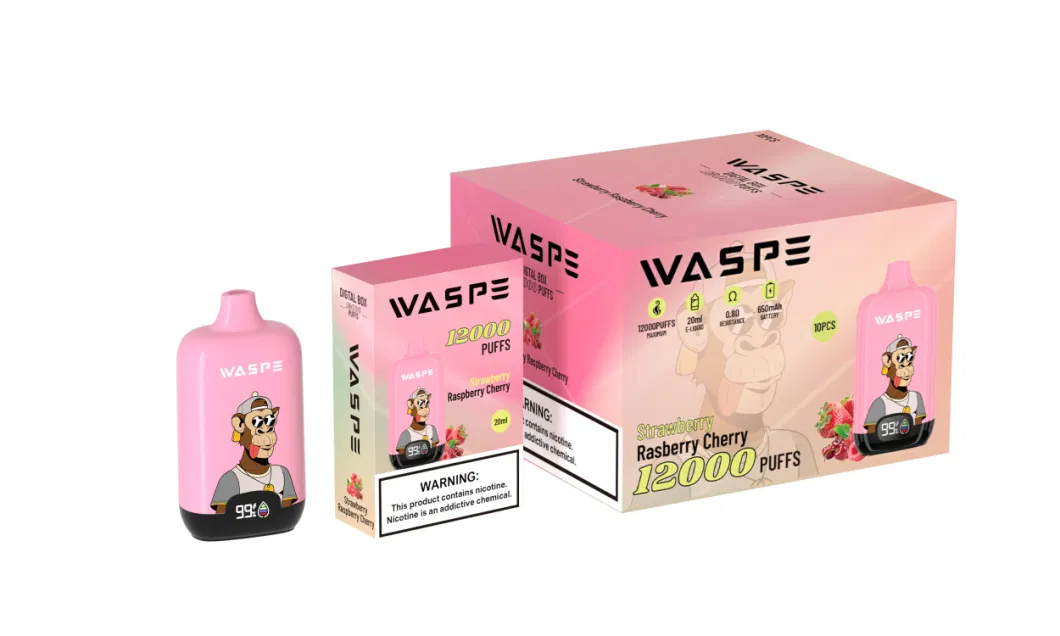 Wholesale Smart Display Cheap Disposable Waspe 12000puffs 0/20/30/50mg Nicotine Vape Pen