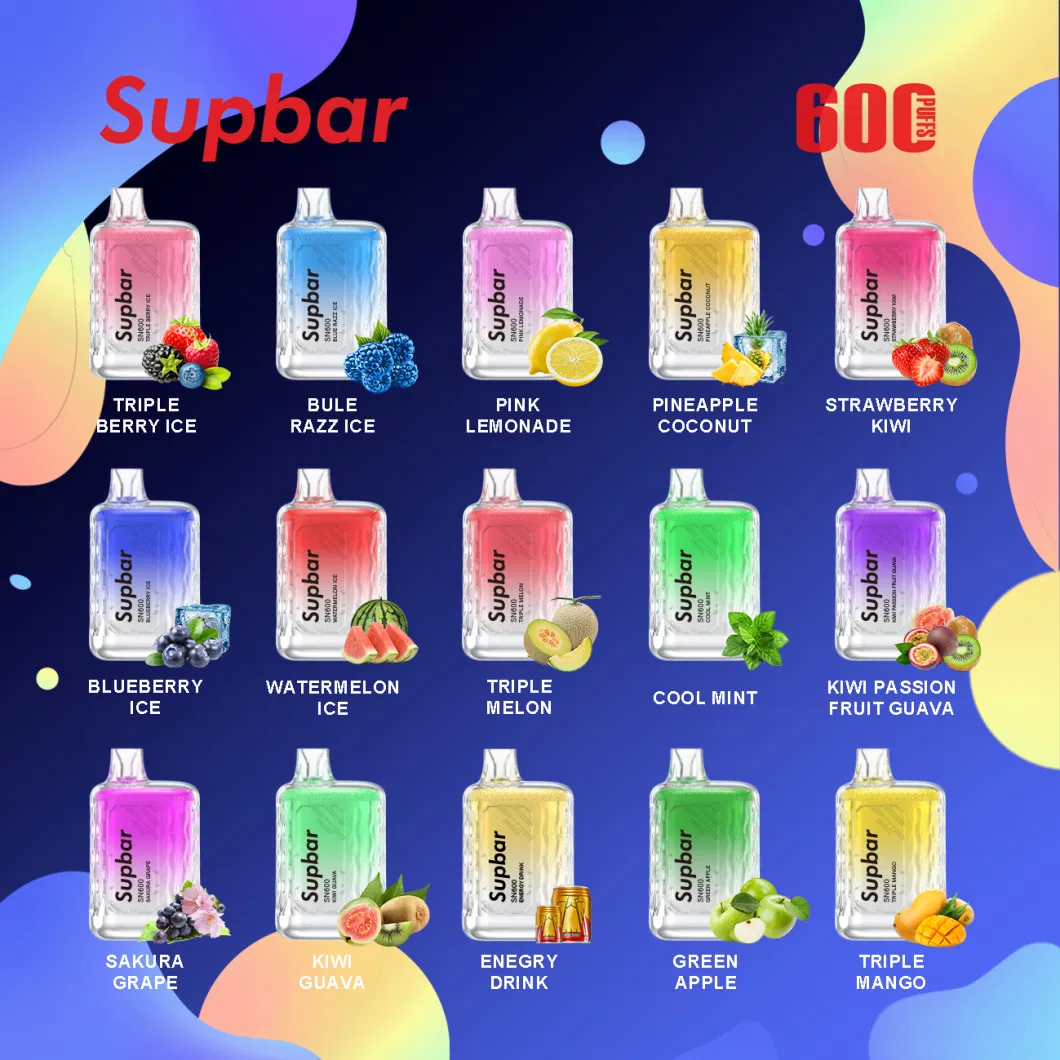 Supbar Sn 600 Puffs Tpd Disposable Pod Box Disposable Vape Pen OEM E-Cigarette Bar Disposable Vape