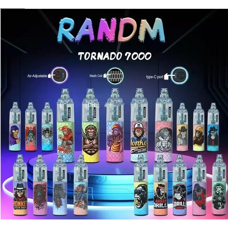 Original Newest Randm Tornado 7000 Puffs Airflow Control Disposable Vape Pod Cigarette Device Wholesale 7000 Puffs
