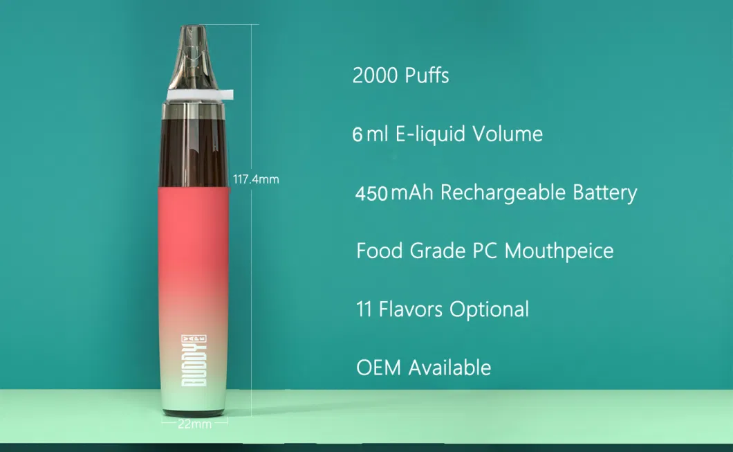 Manufacturer of OEM Different Flavors Transparent Pod Disposable Vape