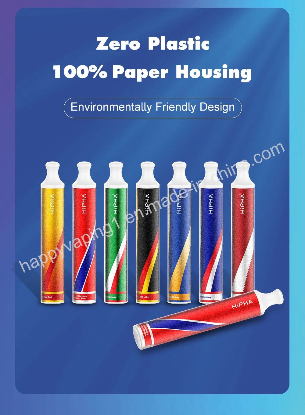 Happy Vaping Hipha EGO Vape Pen Cartridge Disposable Paper Housing Design E Cigarette Wholesale Vape Lava Plus