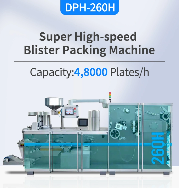 800 Plates/Min High Speed Roller Type Tablet Pill Alu PVC Alu Alu Blister Packing Packaging Machine