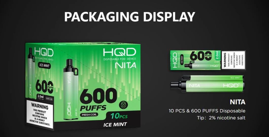 Hqd Original Vape Factory Wholesale Price Nita Wholesale Disposable Vape Pen 600puffs 2ml E-Liquid Wholesale Disposable Vape Pod Device Bar E-Cig Vapes