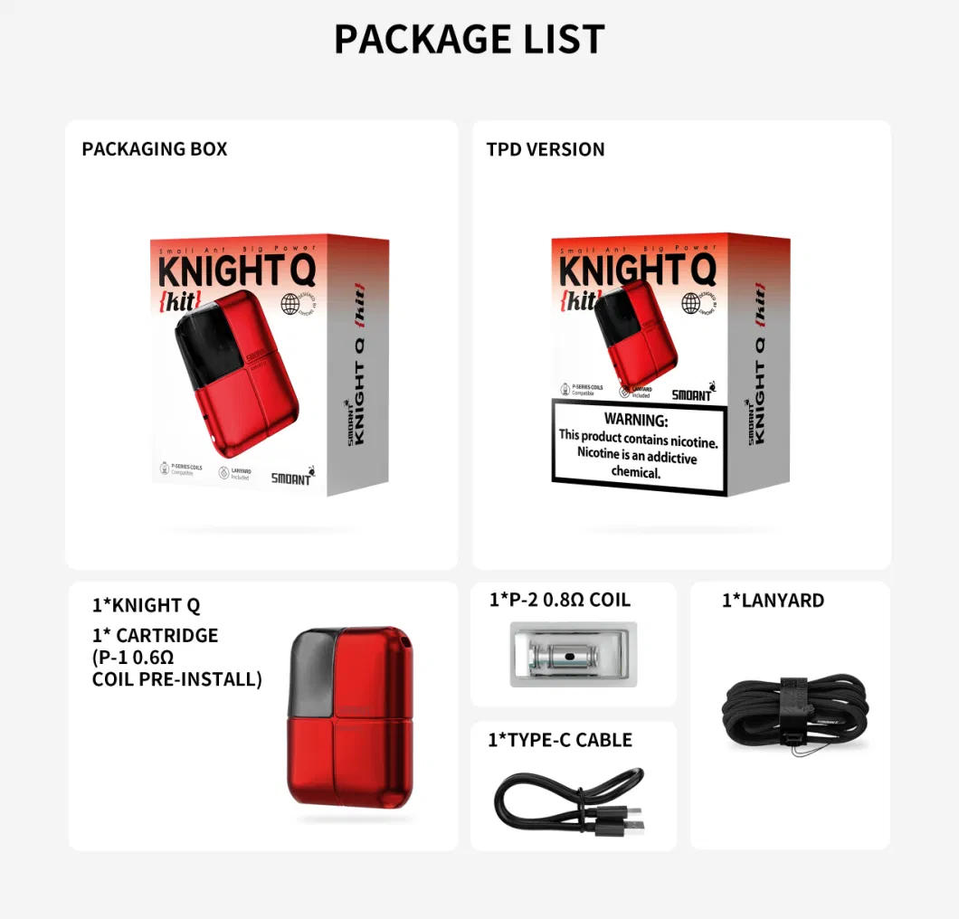 100% Original E-Cigarette 1000mAh 2ml Smoant Charon Baby Pod Vape Starter Kit