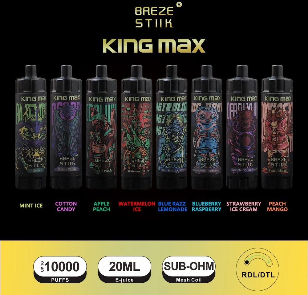 Wholesale Disposable Vape Breze Stiik King Max 10000 Puffs Hotbox Vape