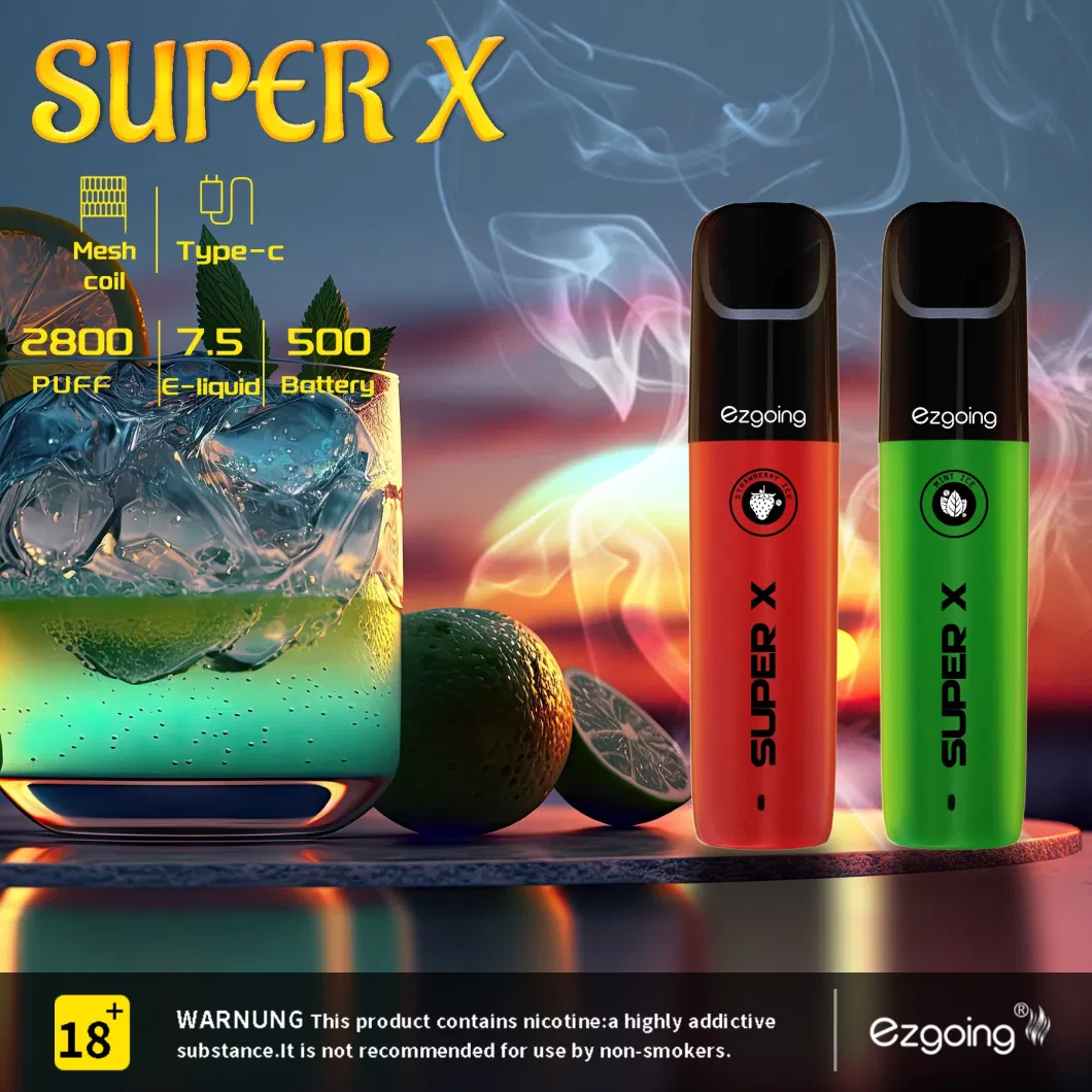 600puff Puffs Tpd-Registered E-Liquid 2ml Super E Hookah Charger