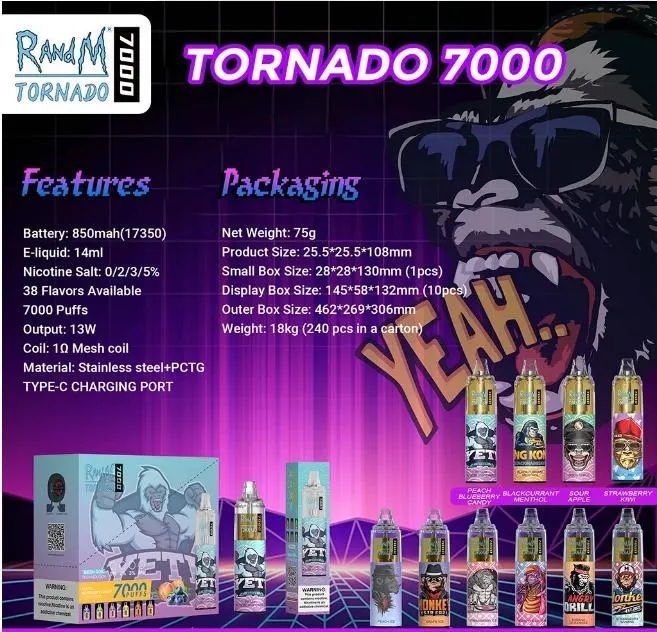 2023 Randm Tornado 7000 Airflow Control Disposable Vape