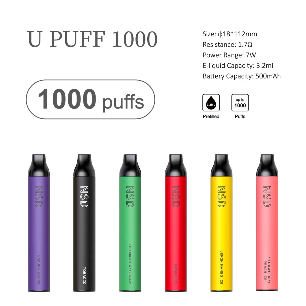Online Shipping 600 800 1000 Puffs Wholesale Zero Nicotine Menthol Disposable Vape with Factory Price