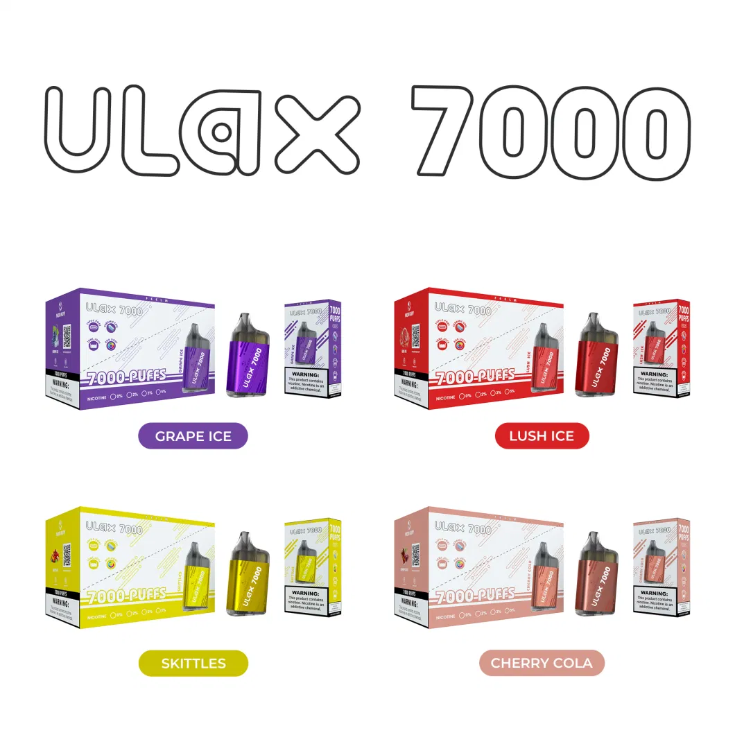 Wholesale Disposable Ecig Ulax 7000 Puffs Vape with Ceramic Coil Great Taste