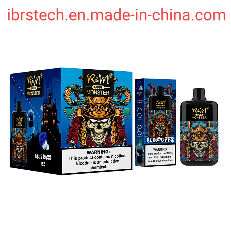 Wholesale Original Puff Bar Ultra Upgrade Version R and M Monster Mesh Coil 6000 Puffs Logo Custom Disposable Vape Pen