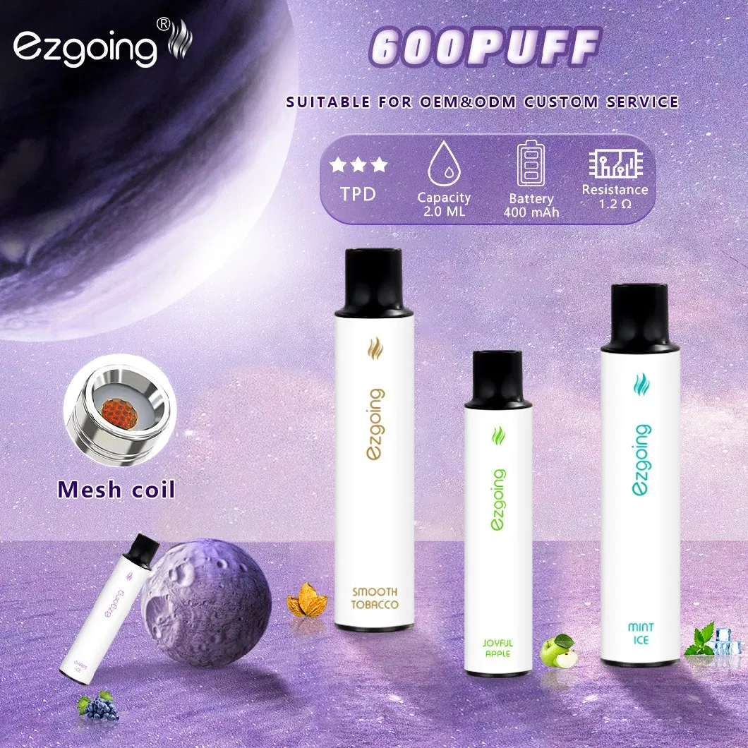 600puff Puffs Tpd-Registered E-Liquid 2ml Super E Hookah Charger