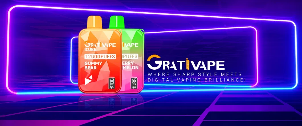 Customized Grativape Hot Selling Premium Flavor Juice Bars Icube 12000 Puffs 0% 2% 3% 5% Nicotine Electronic Cigarette with Free Lanyard Alibaba Disposable Vape