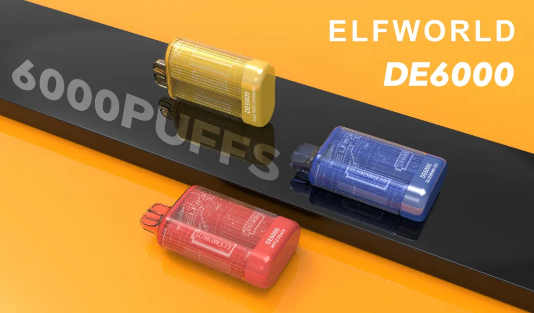 High Quality Electronic Cigarette Elfworld De6000 Crystal Puff Elfworld Lost Elf World Orion Puff Vape Bar Clear 7500 Disposable Vape RM 7500 Puffs