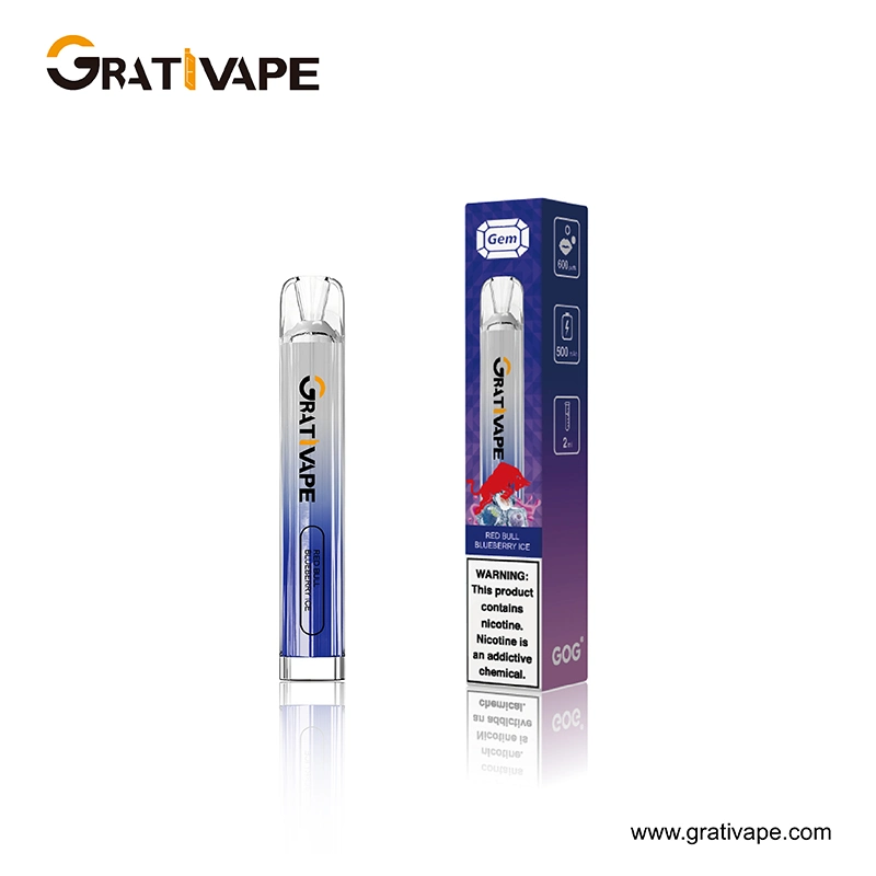 Disposable Vaporizer 10 Flavors Grativape Gem 600 Puffs 2% Nicotine Disposible Vape Pen Exclusive Official Suppiler Crystal Disposable Vape