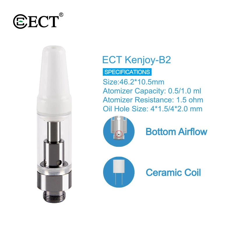 Bottom Airflow Ect B1s/B2 Wholesale Price 0.5/1ml 510 Thread Vape Atomizer with Ceramic Coil