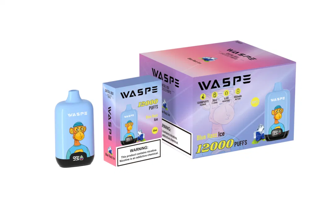 Wholesale Smart Display Cheap Disposable Waspe 12000puffs 0/20/30/50mg Nicotine Vape Pen