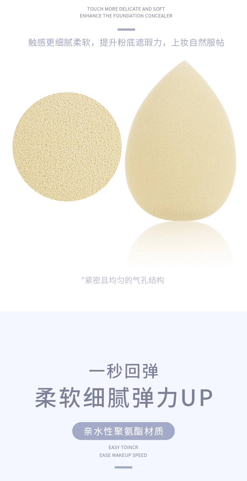 Ultra-Soft Makeup Egg 4 Packs Plus Support Set Which Will Become Large in Case of Water Dry and Wet Powder Puff