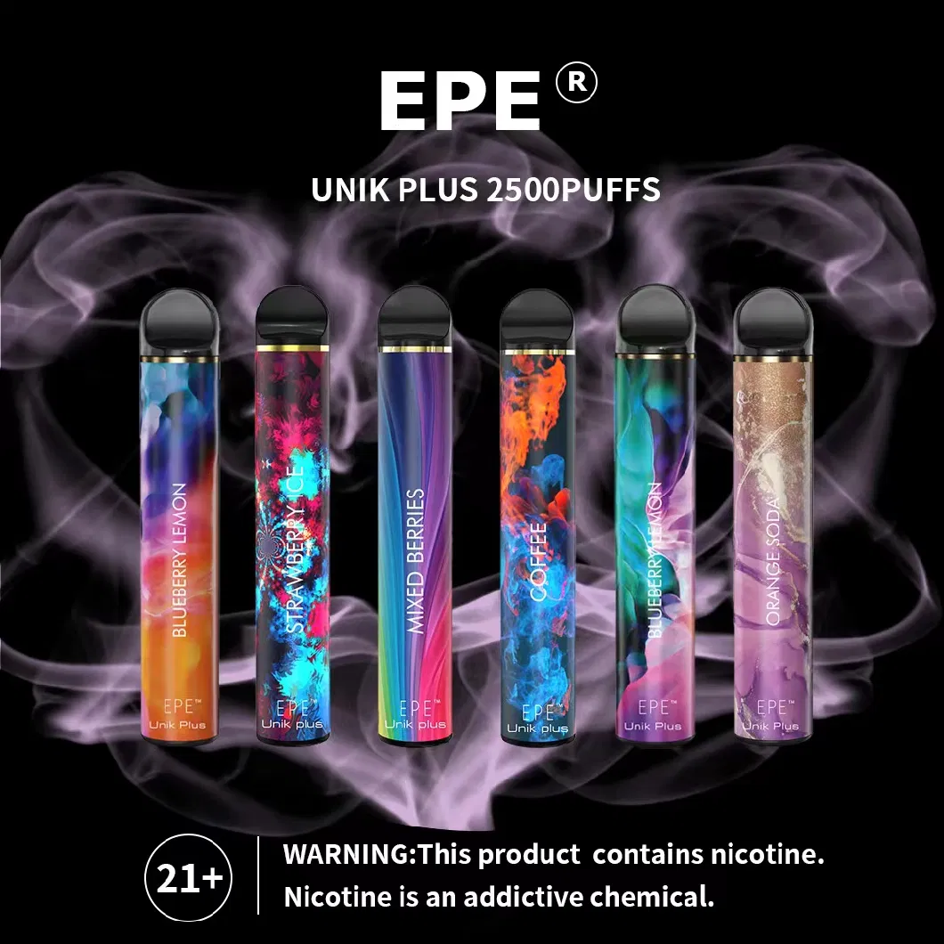 EPE Unik Plus 2500 Puffs Vs Kanggvape Onee Stick Wholesale I Vape Disposable Vape Pen Factory OEM Customize E Cigarette