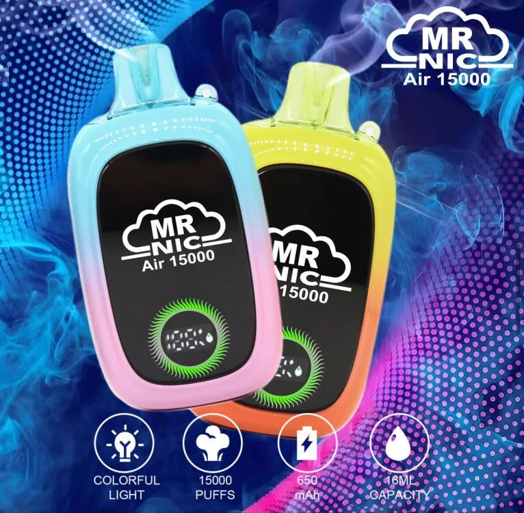 Mr Nic Air 15000 Puffs Disposable Vape with LED Screen Display and 16ml Liquid Capacity