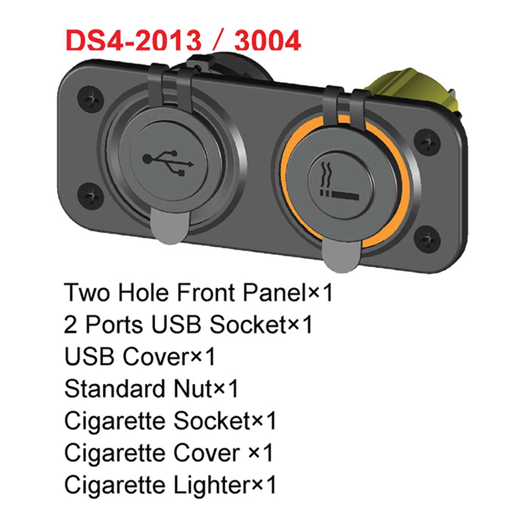 Mounting Cigarette Lighter Socket &amp; Auto Car Panel Mount USB Charger Socket