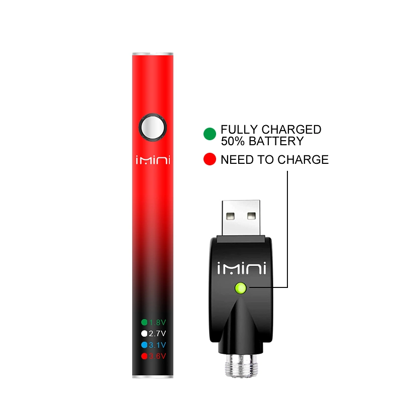 High Quality 350mAh Imini Preheat Battery Variable Voltage Ecigs Bottom Charge with USB 510 Vape Pen Battery for Oil Cart Cartridges Vaporizer Pen Battery