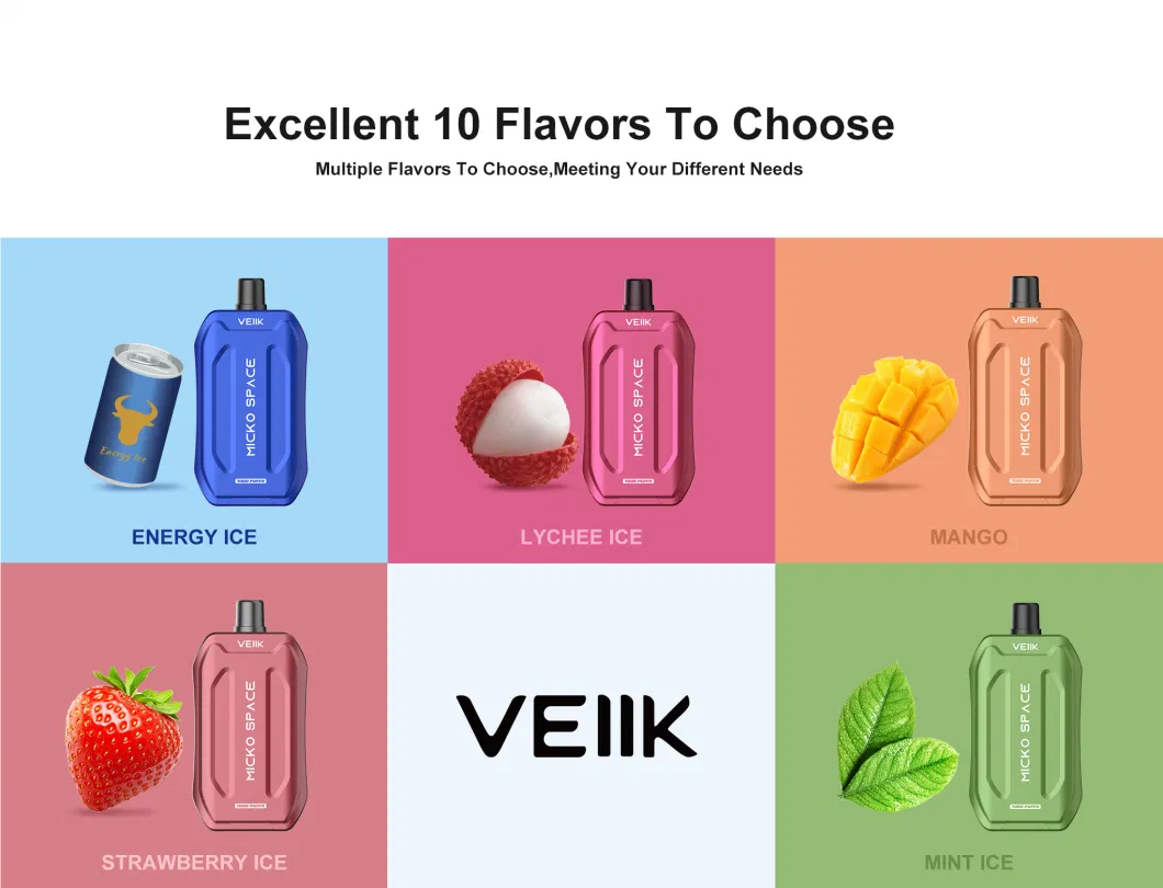 2023-Newest Big Puffs Veiik Micko Space Fruits Flavors 7000 Puffs Disposable Atomizer