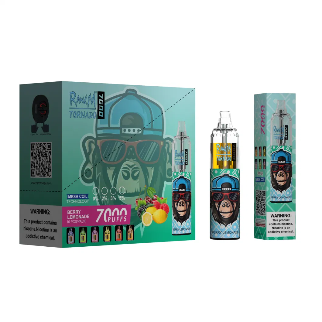 Good Taste Various Flavors Disposable Electronic Cigarette Randm Tornado 7000 Puffs Vape with CE Certificate