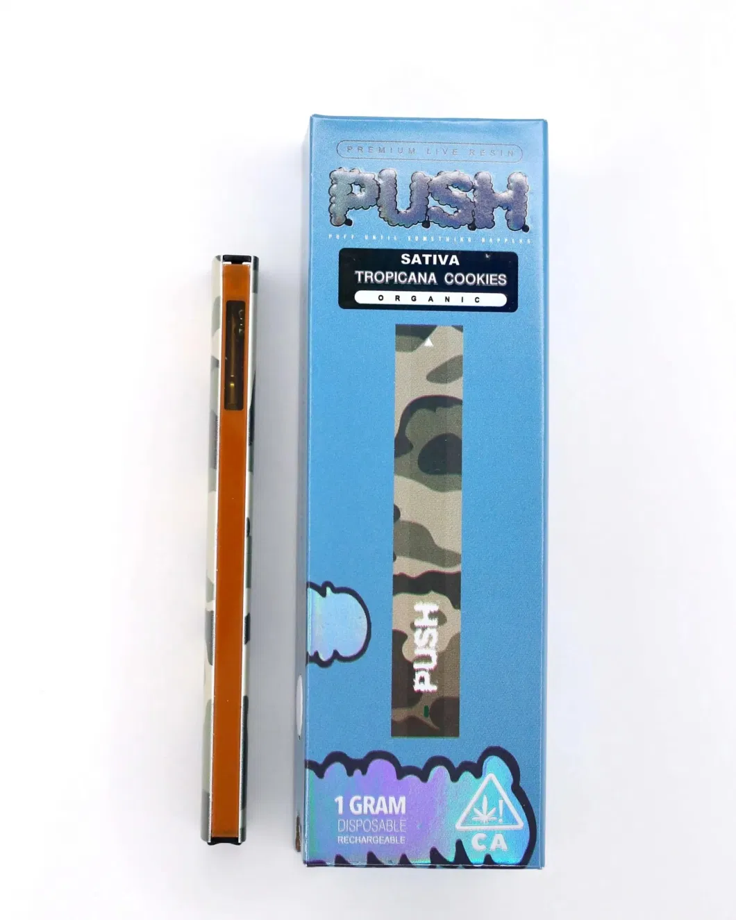 USA Wholesale 280mAh 1.0ml Delta- 10 Pod Rechargeable Disposable Vape Pen Cream Coil Rechargeable Empty Push1 Gram Disposable Vape Pen with 10 Strains