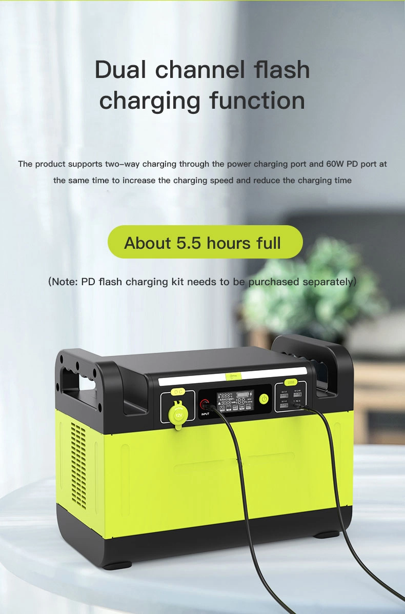 Portable 500W Solar Energy System with LED Lighting USB Phone Charging Battery
