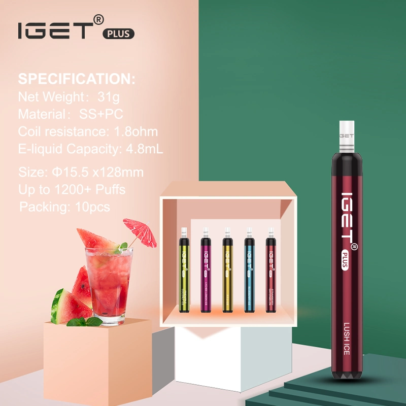 Iget Plus Disposable Vapor 1200puffs Vape Disposable Pod Kits Sweet Menthol