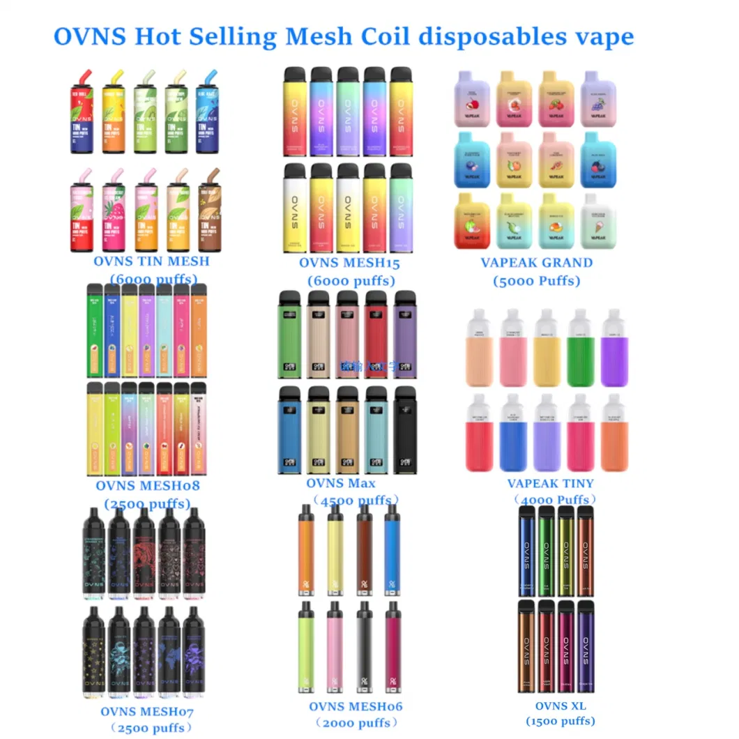 Ovns Crystal Box Bar OEM Europe 2ml 600 Puff Vape Pen Tpd Approved Max 1000 Puffs Mesh Coil Disposable Vape Box with Airflow Adjustable