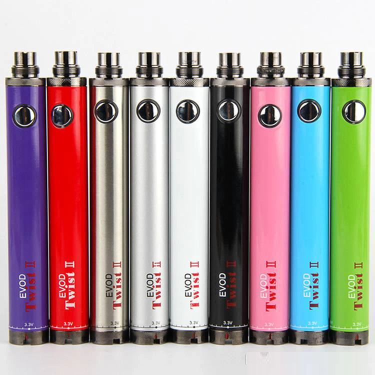 Adjusatble Voltage 510 Thread Rechargeable Vape Pen Ecig Evod Twist 2 Battery