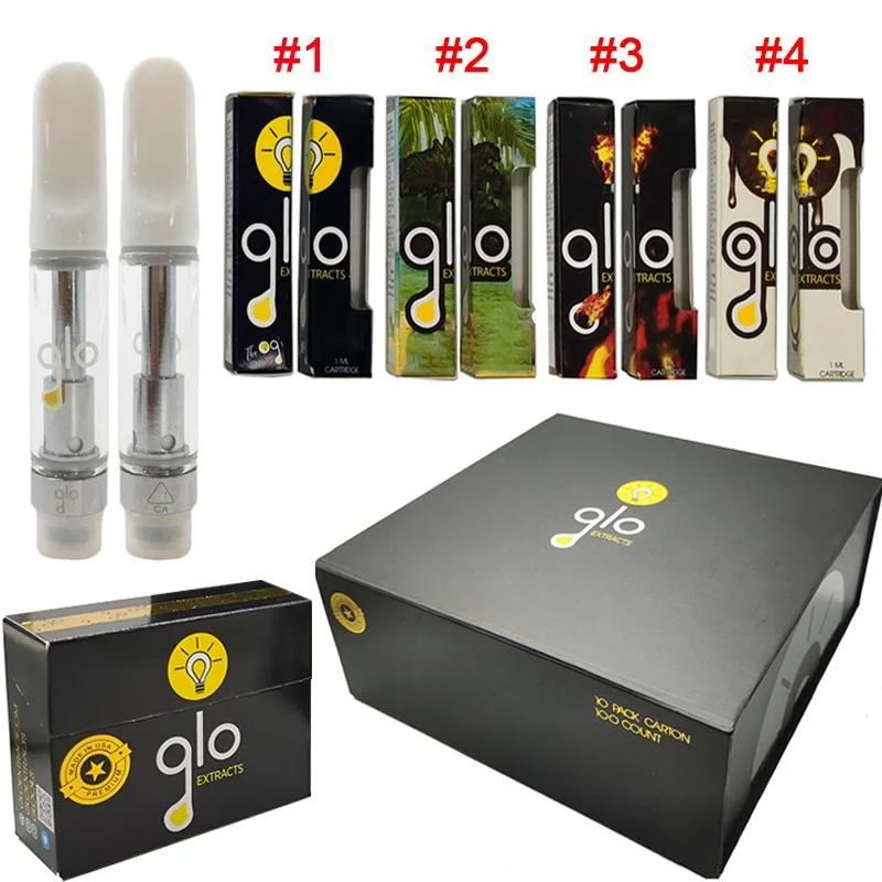 Glo Cartridges with Packaging Box 4 Style Available Ceramic Coil Glass Oil Tank Disposable Vape Pen